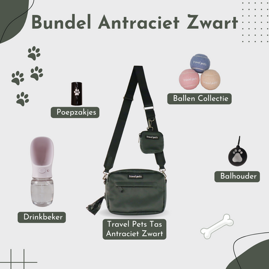 Travel Pets Bundel – Antraciet Zwart