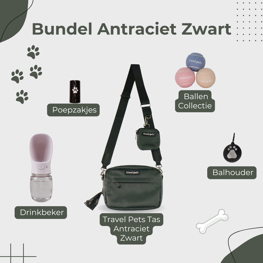 Travel Pets Bundel – Antraciet Zwart